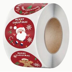 Merry Christmas Stickers 1.5” NEW Jolly Christmas Stickers: 500 Pieces